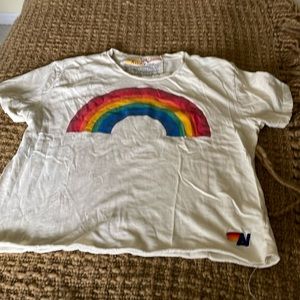 Aviator Nation distressed rainbow tee.